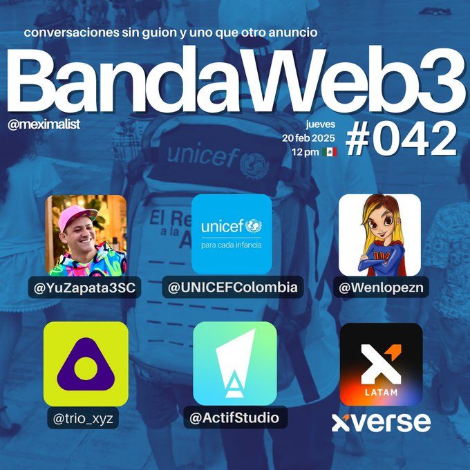 Flyer oficial BandaWeb3 #042 con UNICEF Colombia